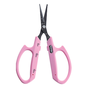 Saboten Fluorine Coated Round Tip Angled Blade Trimming Scissors Pink (PT-4)