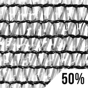 GROW1 Greenhouse Shade Cloth Black 50% Light Dep 20ft x 100ft