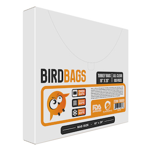 Bird Bags 3 Gallon Turkey Bags 18" x 20" (100 Pack)