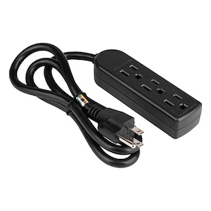 120V 14 Gauge 3-Plug Extension Cord 12'