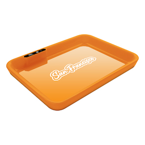 Dope&#160;Trays&#160;x San Francisco - Orange background White logo