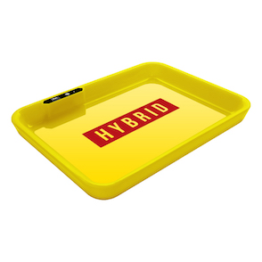 Dope&#160;Trays&#160;x Hybrid - yellow background red logo