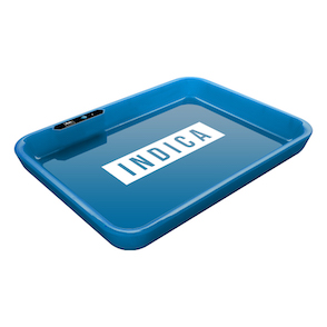 Dope&#160;Trays&#160;x Indica &#160;- Blue background white logo
