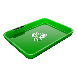 Dope&#160;Trays&#160;x OG Kush &#160;- &#160;Green background white logo