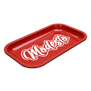 Med Dope Trays x Modesto &#8211; Red Background White logo