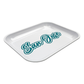 Large Dope Trays x San Jose &#8211; White Background Teal logo