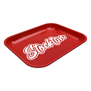 Large Dope Trays x Stockton &#8211; Red background White Logo